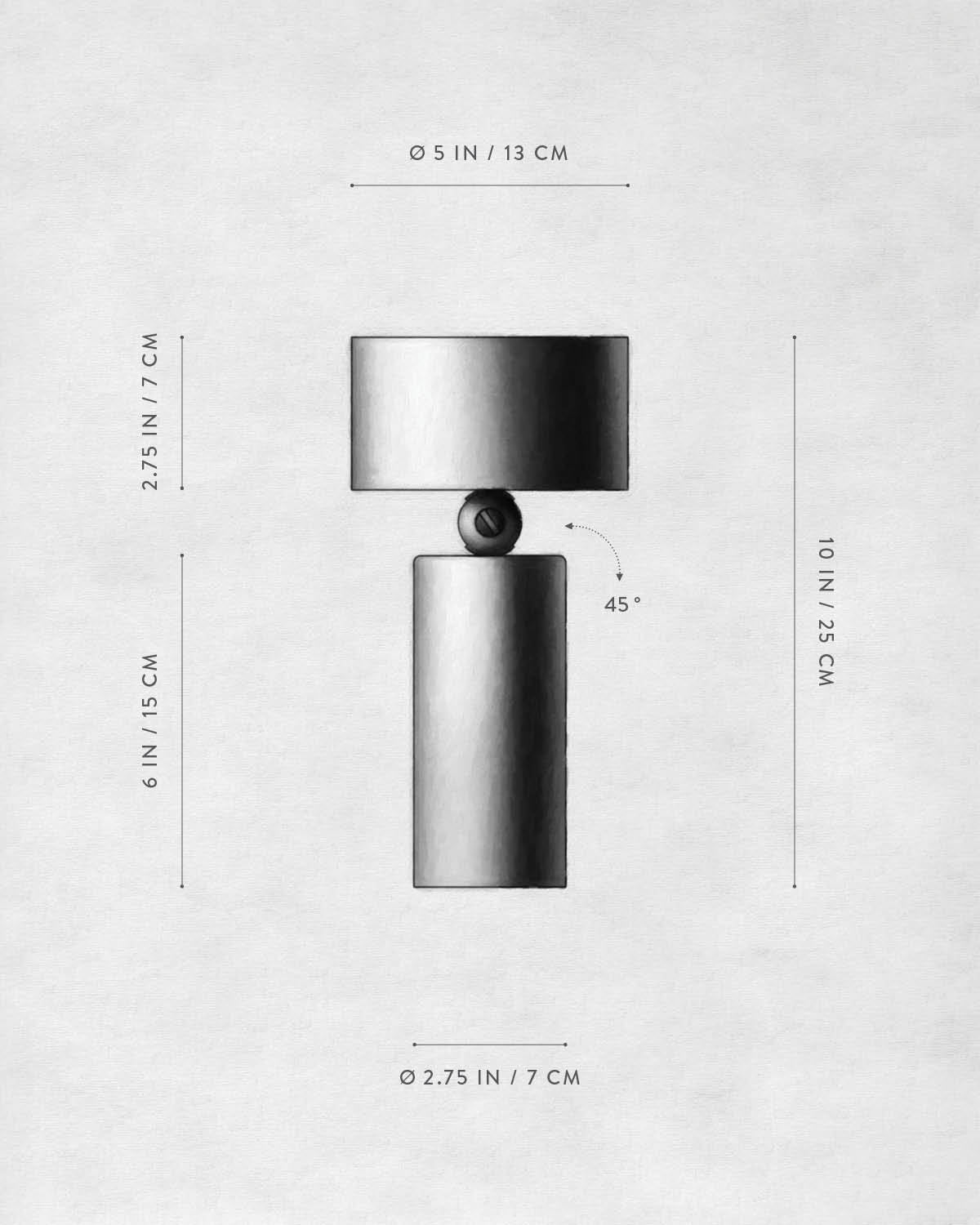 Technical drawing of CYLINDER : DOWNLIGHT.