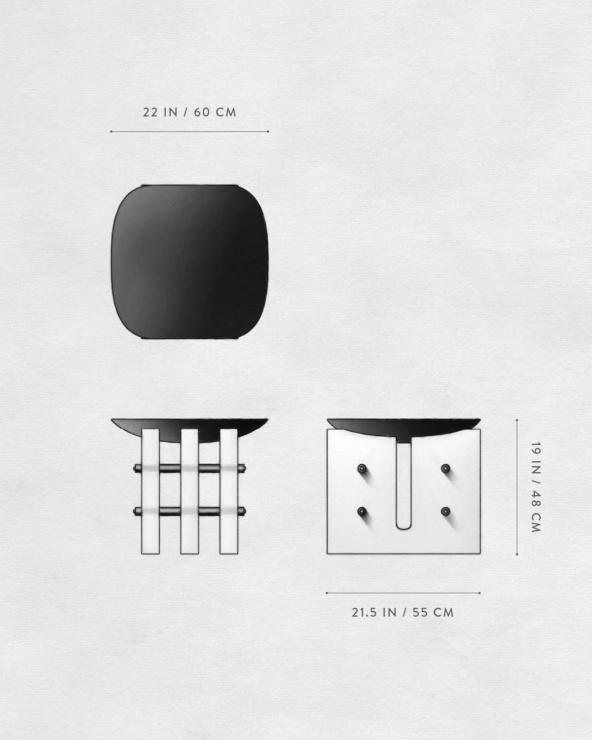 Technical drawing of SEGMENT : SIDE TABLE.