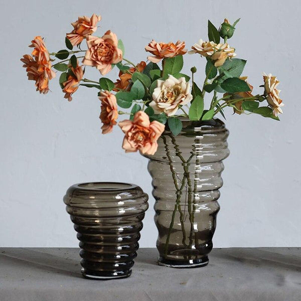 European Home Living Room Decoration Creative Spiral Shape Glass Vase Hydroponics Flower Arrangement Ornament Housewarming Gifts