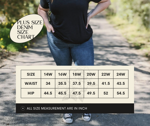 Curvy Judy Blue Jeans Size Chart