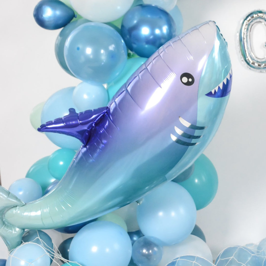 Gypsy Jades Shark Balloons - Great for Shark Themed Birthday Parties, Shark Week Parties or Under-the-Sea Gatherings - Package of 36 - Big 12 Latex