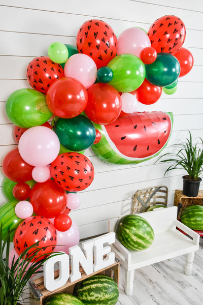 DIY Watermelon Balloon Garland | DIY Watermelon Balloon Arch, One in a ...