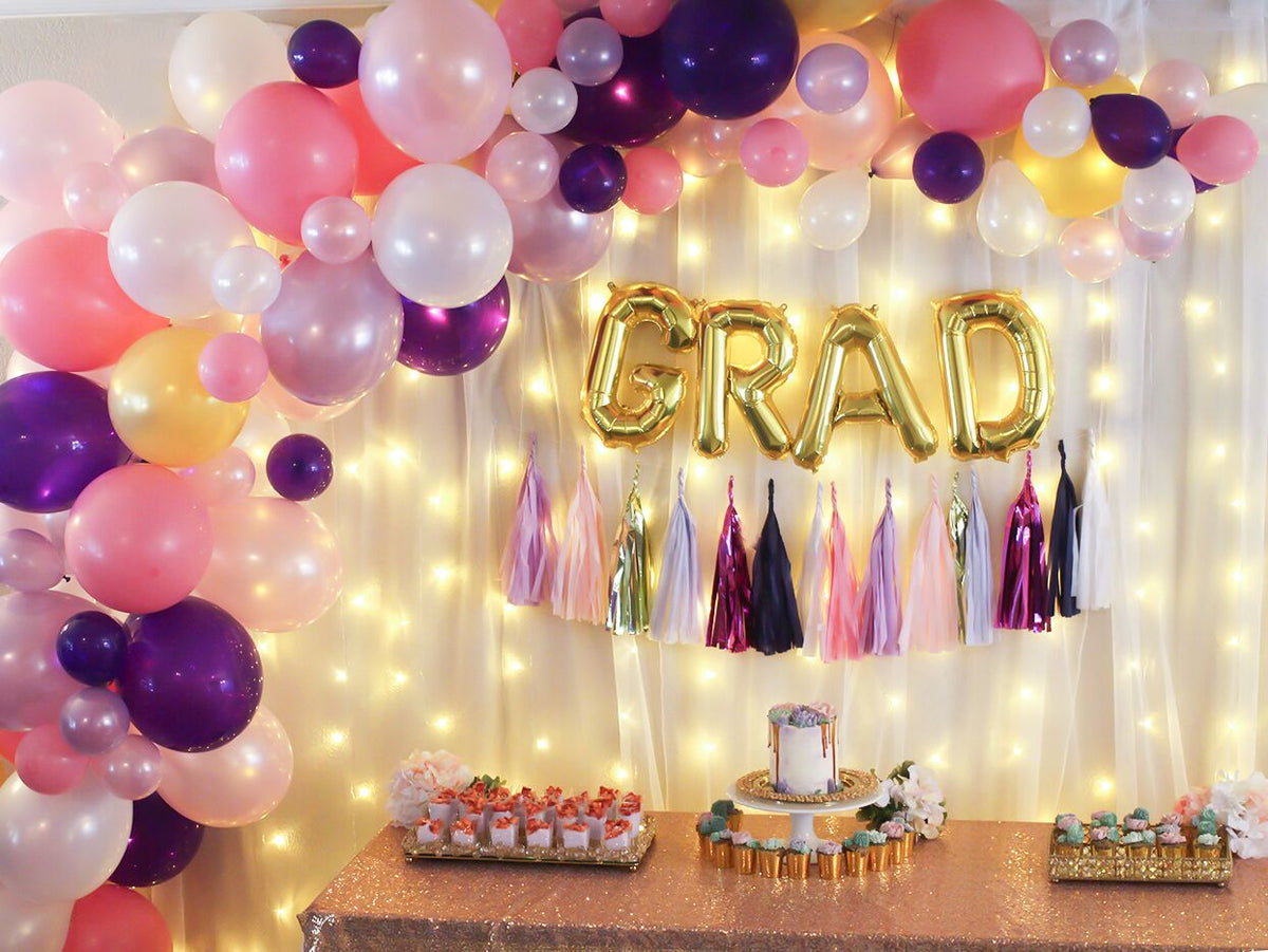 DIY Pink & Purple Balloon Garland | Graduation Decor | Class of 2021