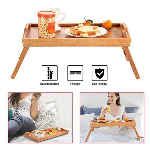 Bamboo Folding Bed Tray Table - Zvice