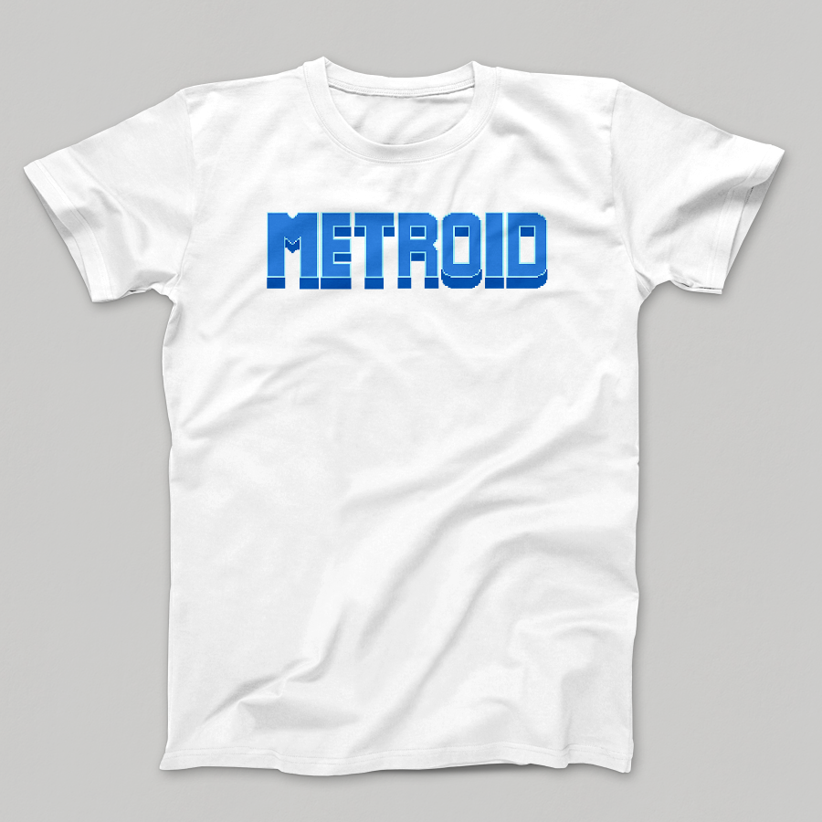 Metroid Title Logo - PixelRetro Video Game T-Shirt - Nintendo