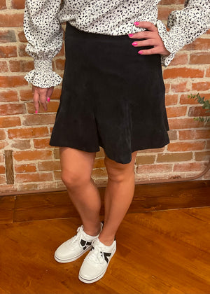 Black Corduroy Tennis Skirt - Brick Road Boutique - Corduroy Skirts