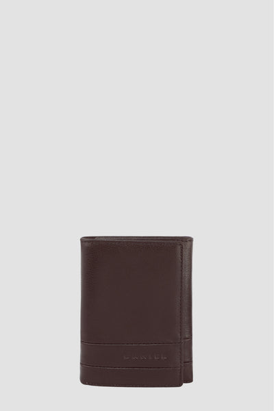 Dalvey Continental Wallet: Brown Caviar & Blue Madder Leather