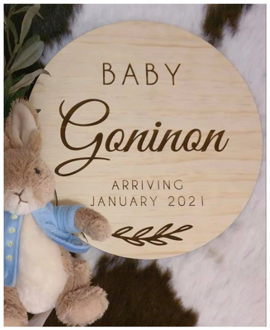 Silver Belle Design - Baby Announcement Plaque