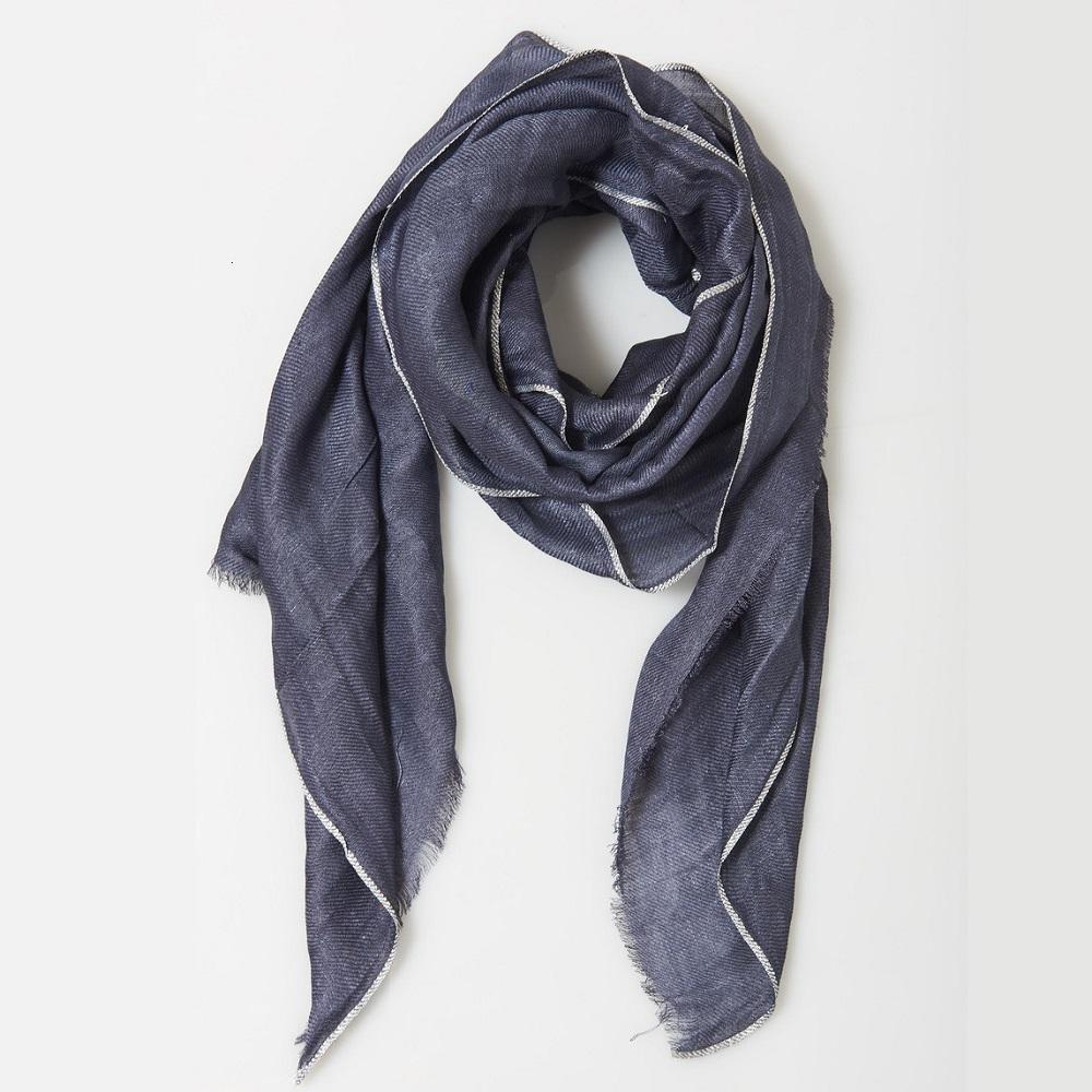 navy linen scarf