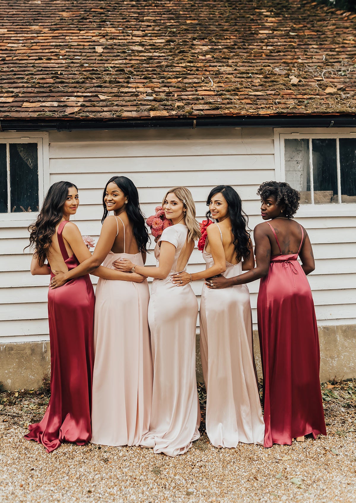 Pink maid shop of honour dresses