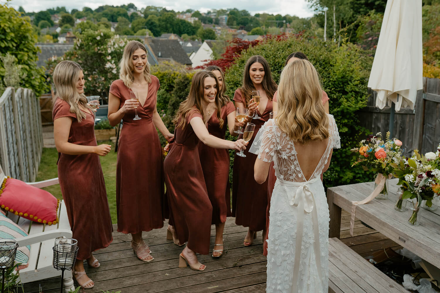 Luci with her bridesmaids