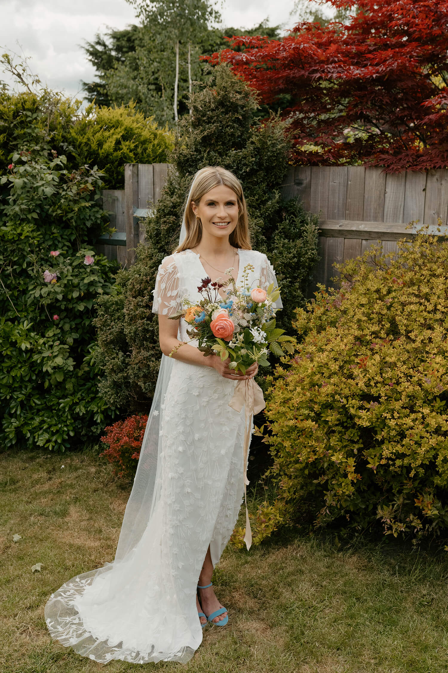 Luci's bespoke wedding dress from Constellation Ame