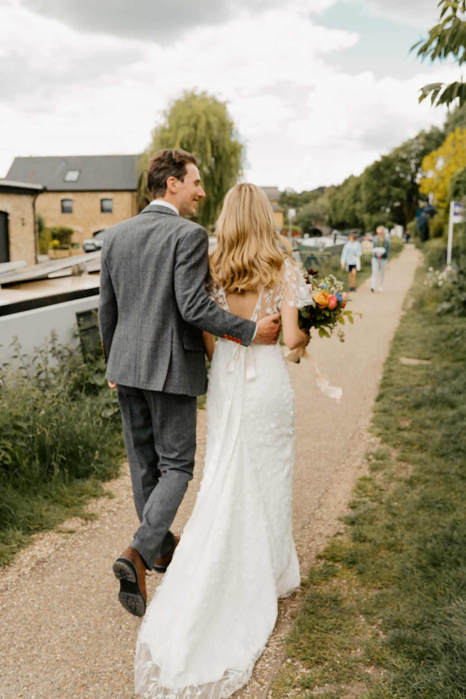 Luci's bespoke wedding dress from Constellation Ame