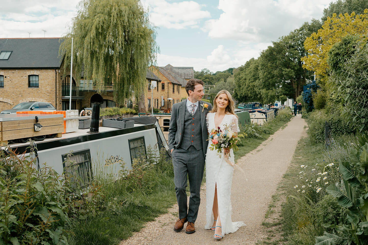 Luci's bespoke wedding dress from Constellation Ame