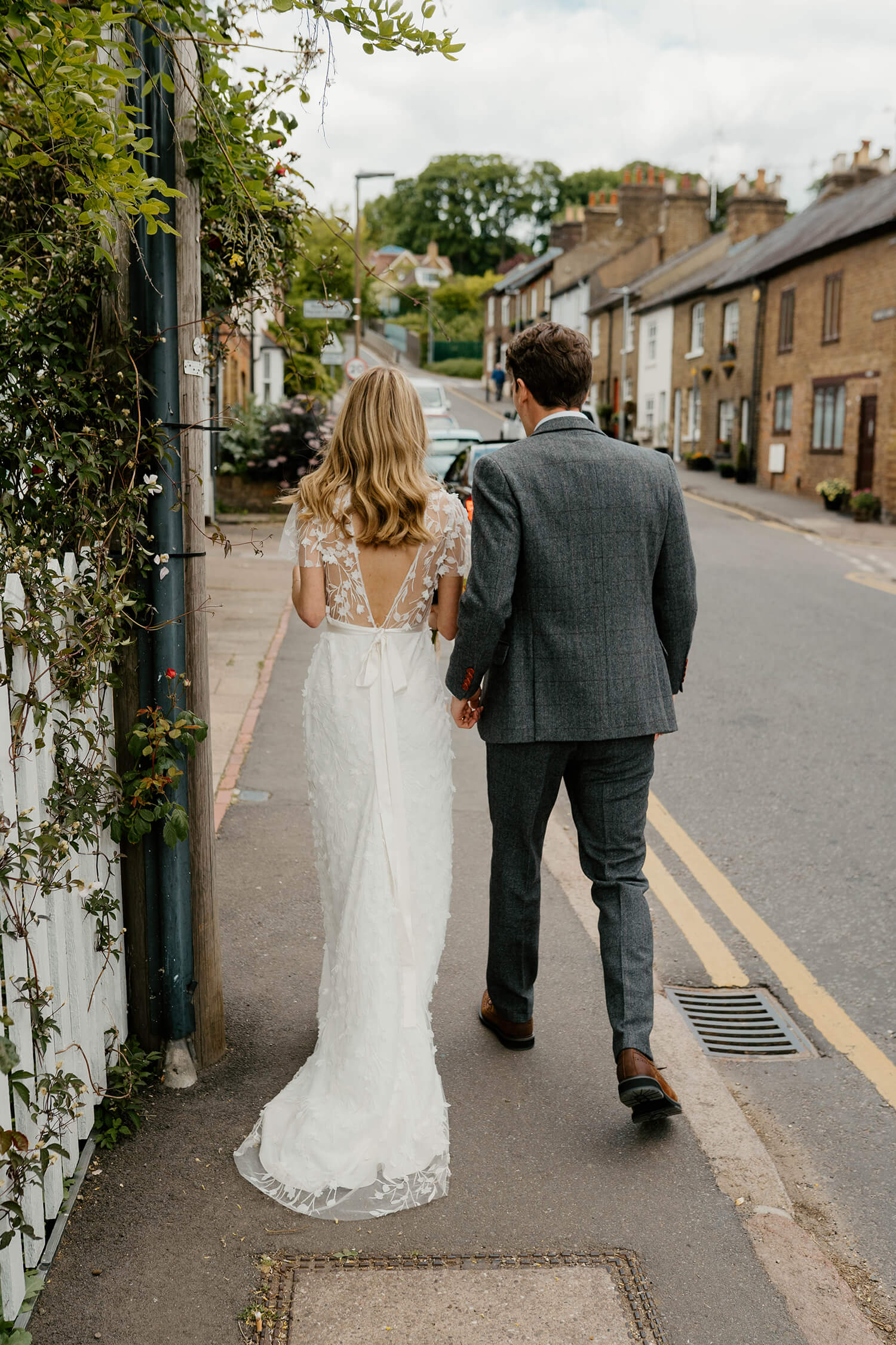 Luci's bespoke wedding dress from Constellation Ame