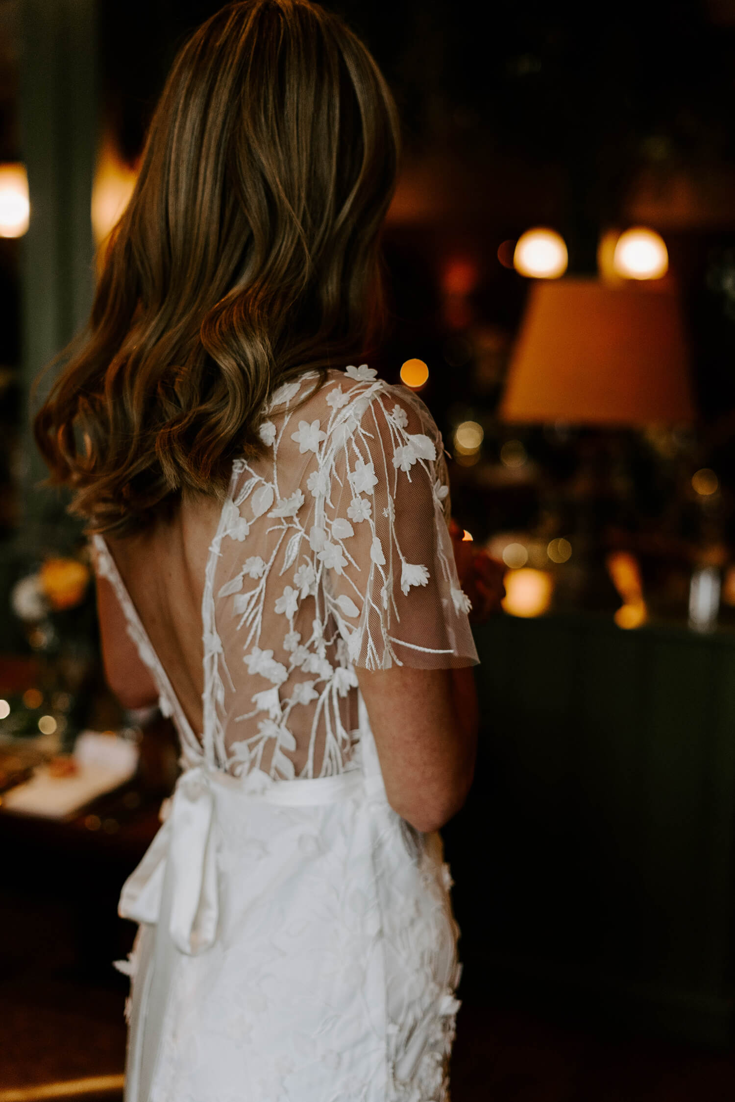 Luci's bespoke wedding dress from Constellation Ame