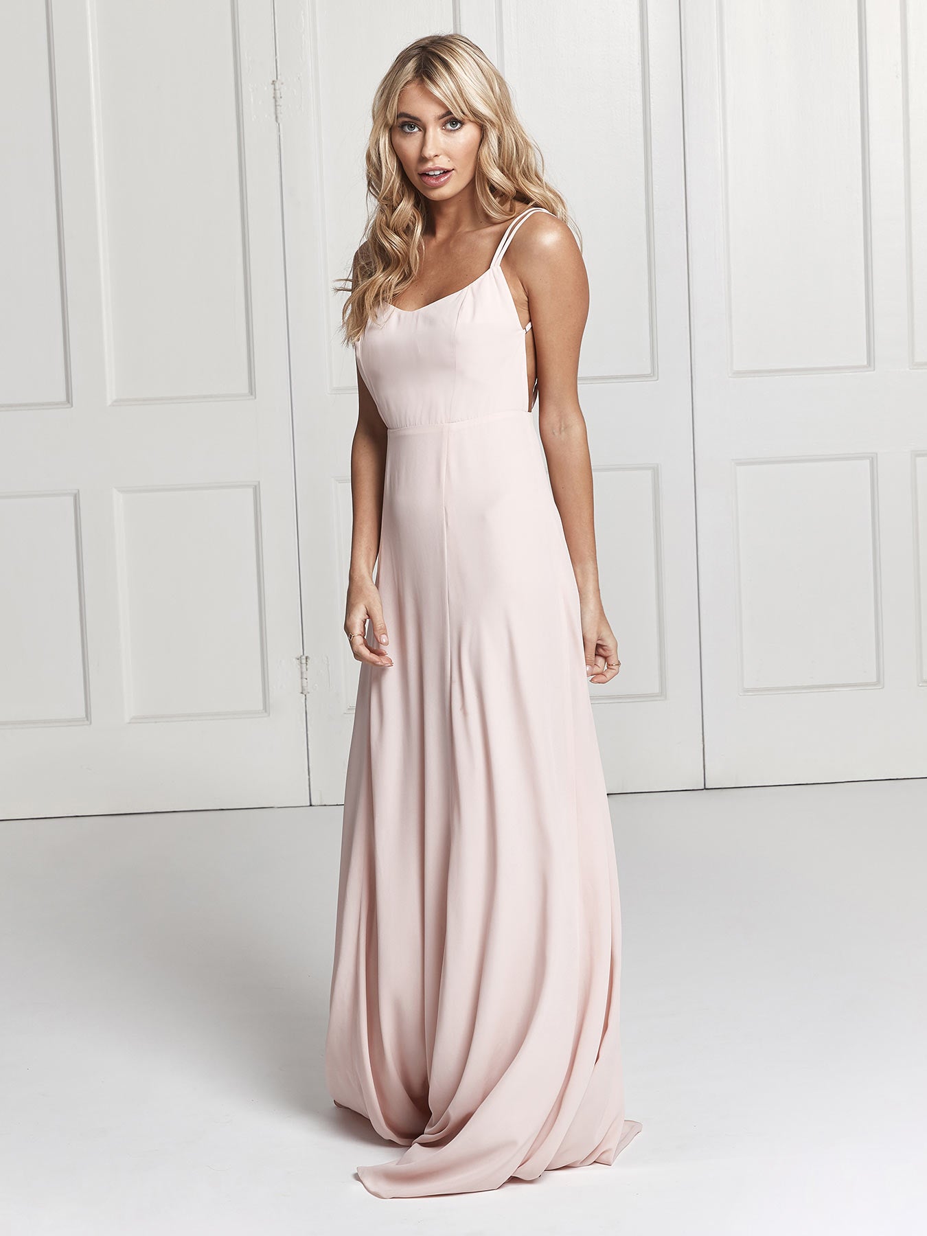 Sienna blush pink bridesmaid dress