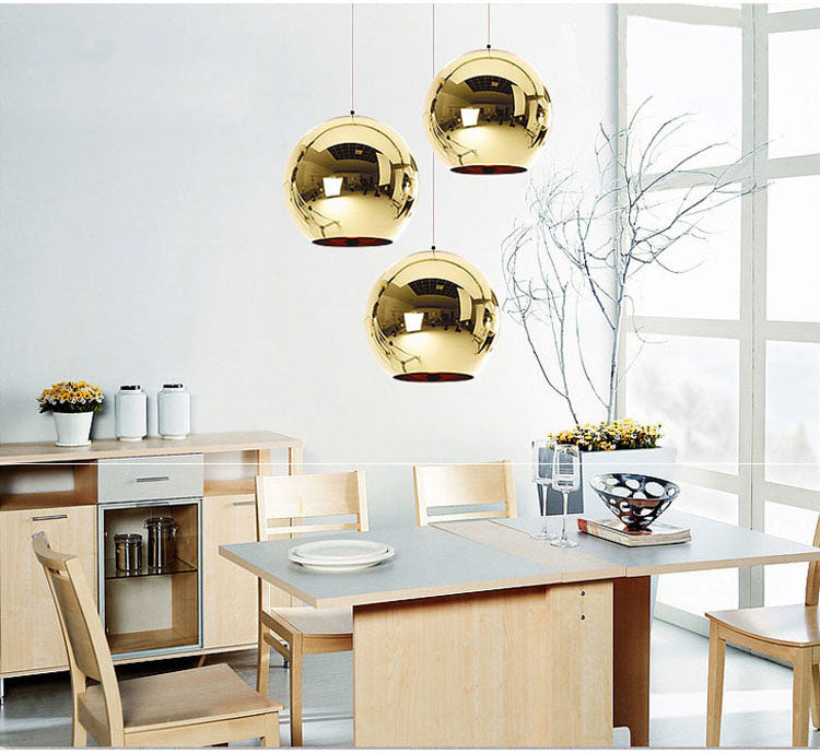 gold sphere pendant light