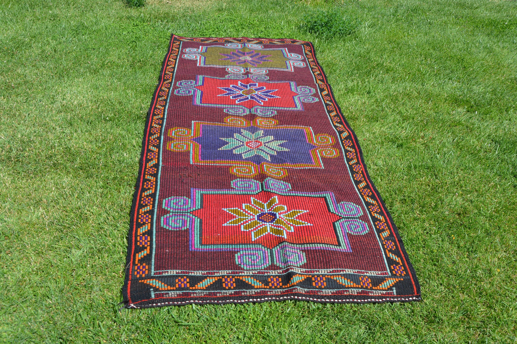 K0066987 Vintage Afyon Kilim Rug - 3' x 4' 8 (36 x 56)  The Source for  Vintage Rugs, Tribal Kilim Rugs, Wool Turkish Rugs, Overdyed Persian Rugs,  Runner Rugs, Patchwork Rugs