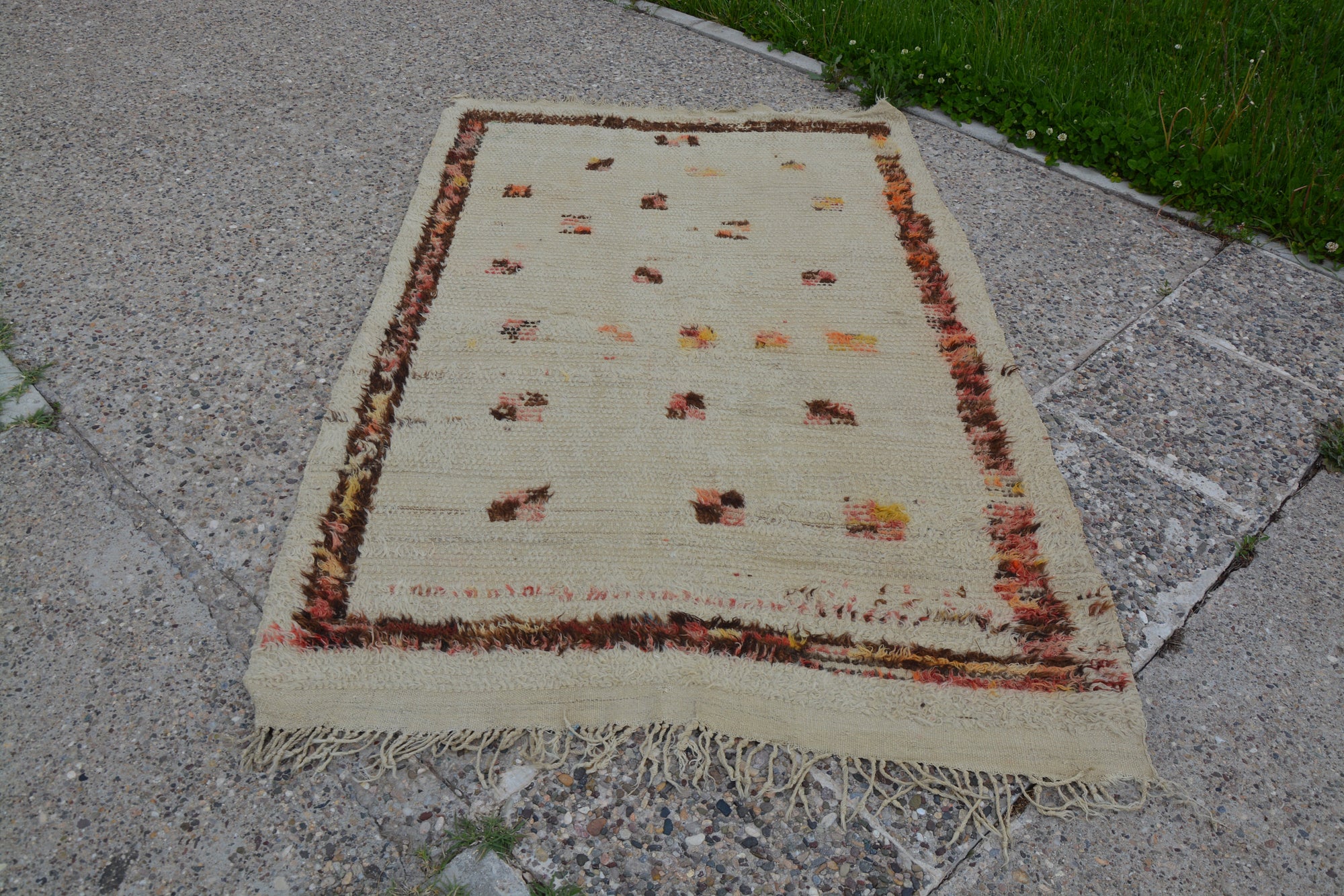 Yellow Bathroom Rug, Doormat Rug, Small Vintage Rug, Bohemian Rug, Vintage Small  Rug, Gold Rug, Small Rugs, Entry Rug, 3.1 x 3.9 Feet AG1972