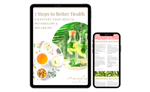 iPhone and iPad with a preview of the ebook 7 Steps to Better Health