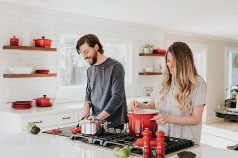 couple cooking a healthy meal Mayella Brain fog and benefits of protein blog