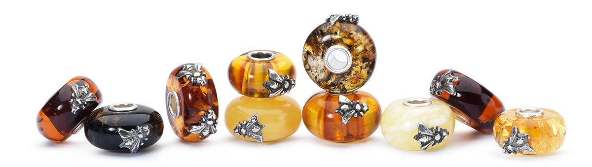 Trollbeads Day 2018 Wings of Amber Bernstein Beads mit Silber