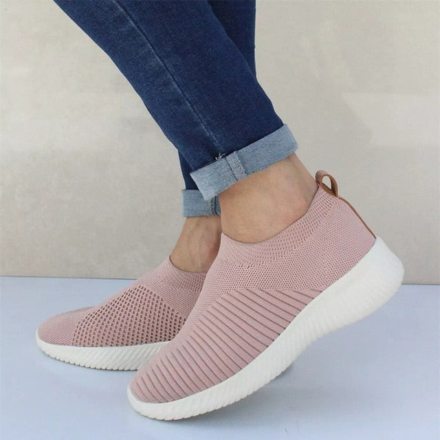 slip on knit sneakers