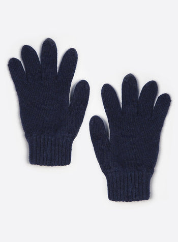 navy blue knit gloves