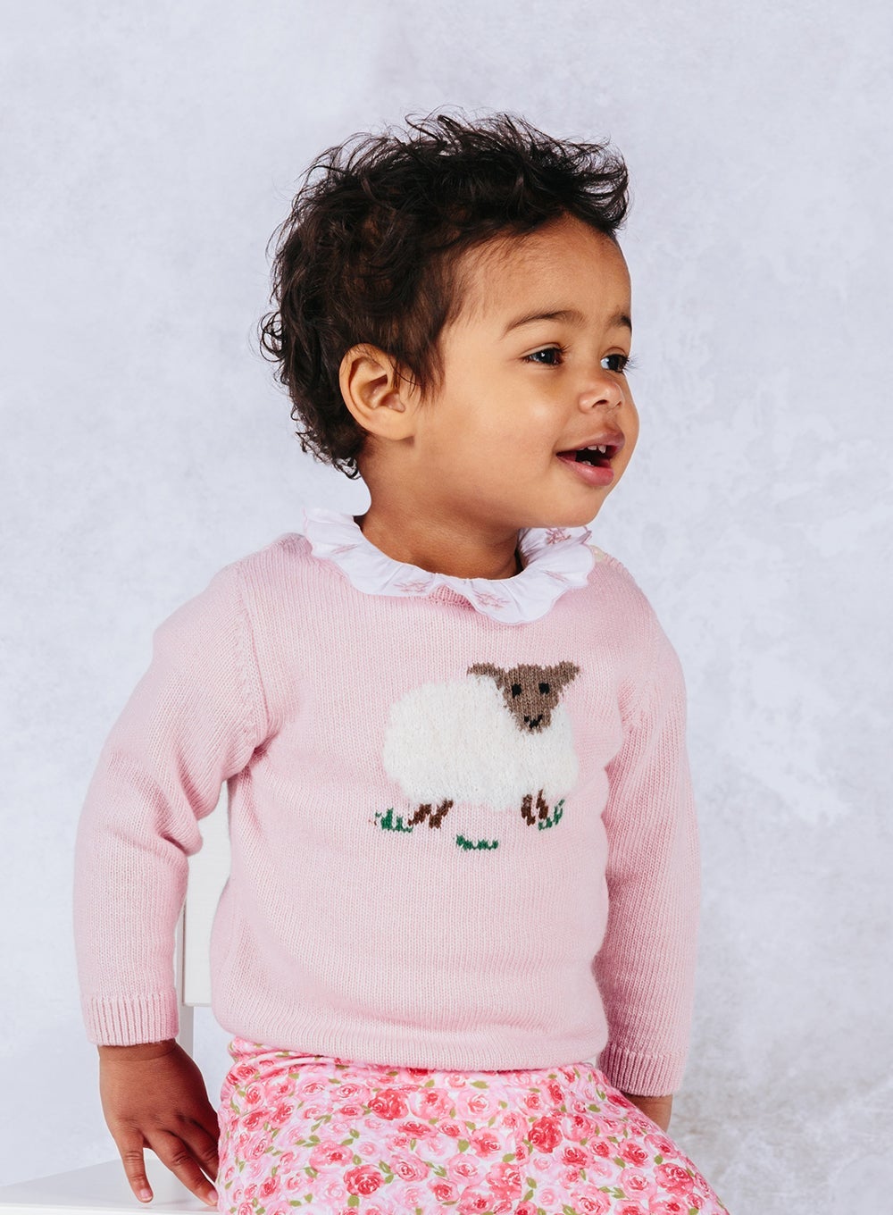 Baby Girls Siany Sheep Pink | Trotters London
