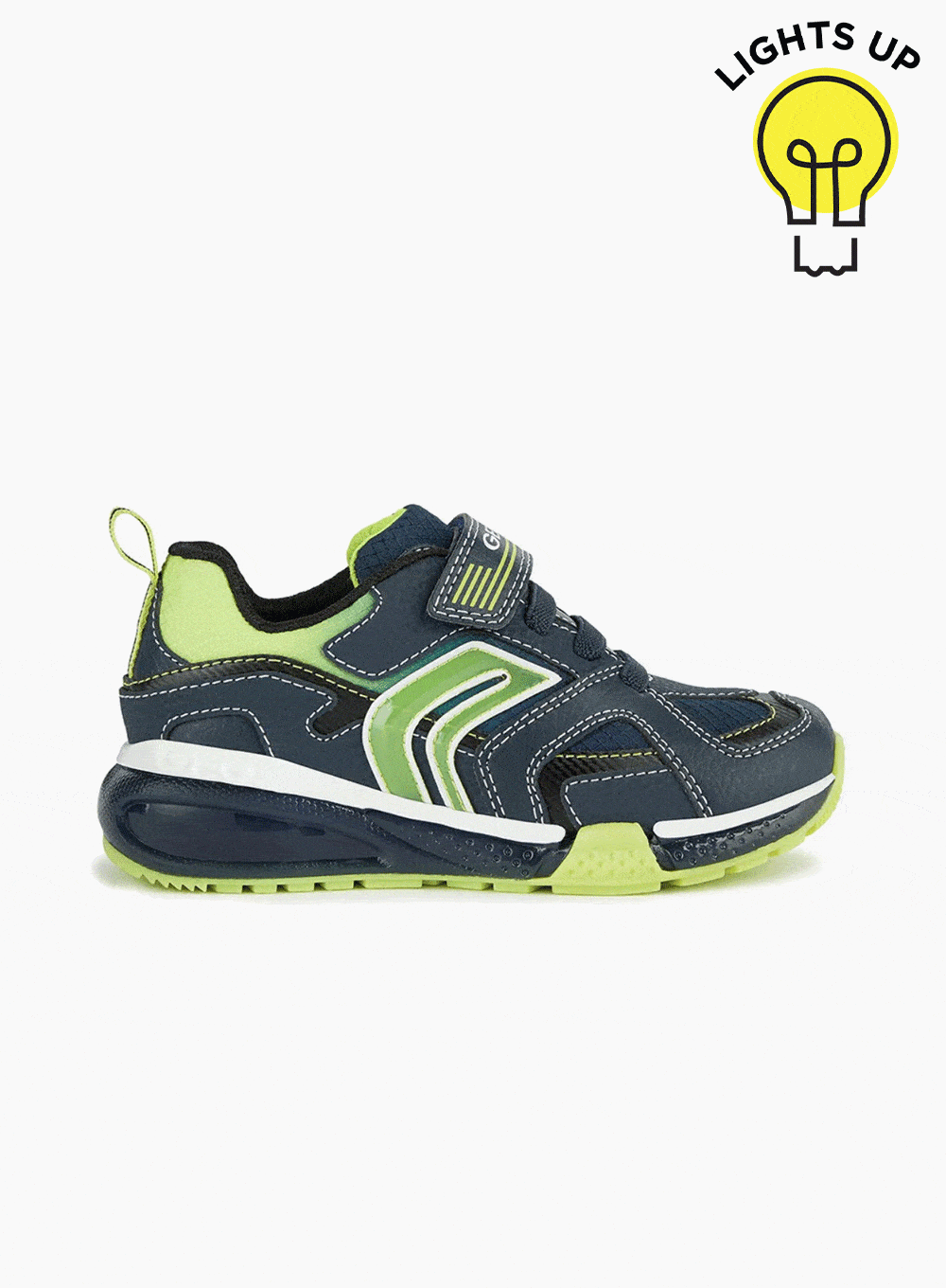 Susurro quemado Productivo Geox Bayonyc Light-Up Trainers in Navy/Lime | Trotters Childrenswear