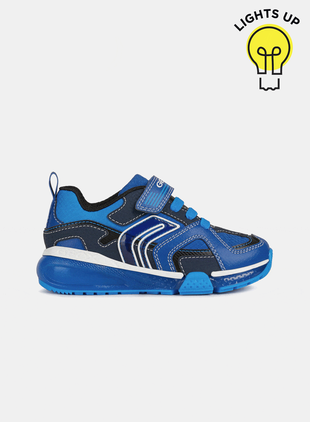 Geox Light-Up Trainers in Navy/Royal | Trotters