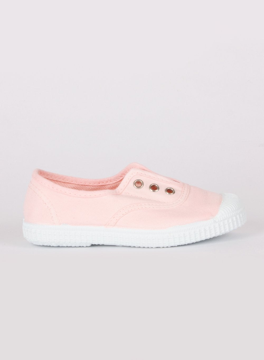 Hampton Canvas Plum Plimsolls in Pale Pink | Trotters