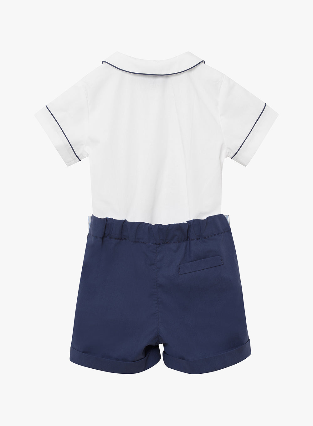 Baby Clothes UK | Rupert Short & Shirt Set in Navy | Trotters