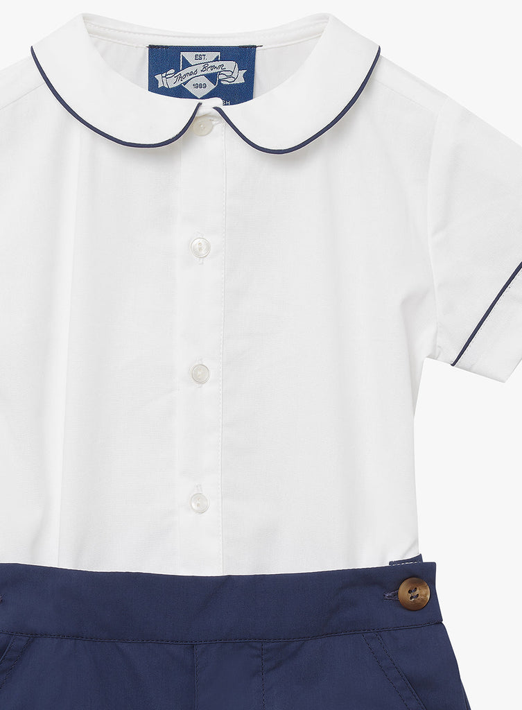 Baby Clothes UK | Rupert Short & Shirt Set in Navy | Trotters