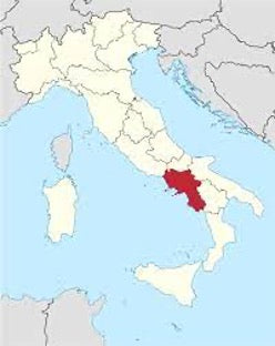 a map of Italy showing the region of Campagna in the south-west