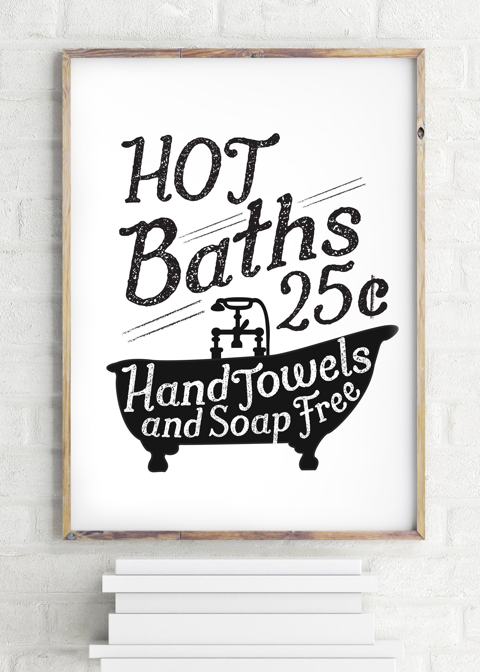 Hot Baths Vintage Bathroom Poster Printable Wall Art for Bathroom