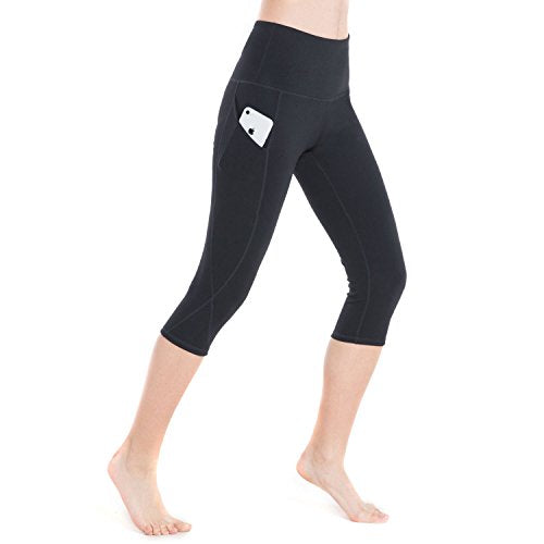 Dragon Fit compression Yoga Pants Power Stretch Workout Leggings With High  Waist Tummy control, 03black-capri, Large