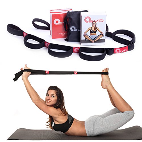 REEHUT Yoga Strap (6ft, 8ft, 10ft) w/Adjustable D-Ring Buckle