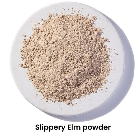 Slippery elm powder on a platter
