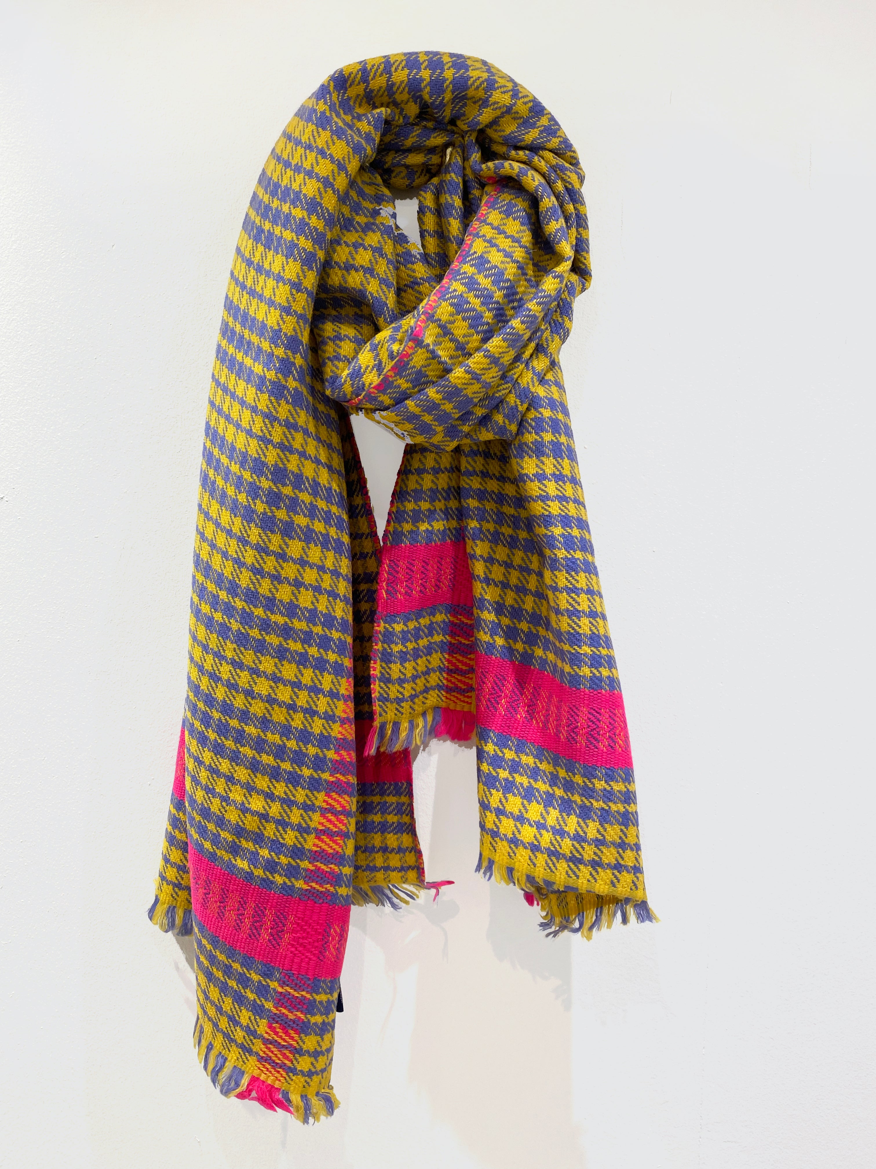 ANNA 603 Himalaya Check Print Scarf in Yellow Multi – shopatanna