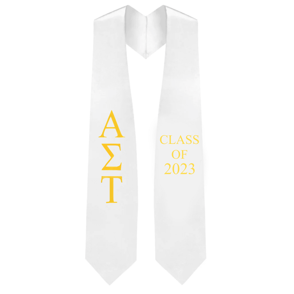 Alpha Sigma Tau Greek Lettered Stole With Year – Stoles.com