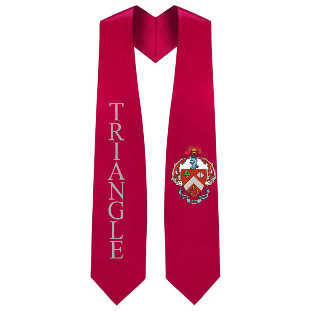 Triangle Greek Lettered Graduation Stole With Crest – Stoles.com