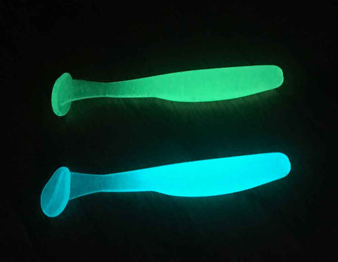 Glow Powder sample in Lime and Aqua colours