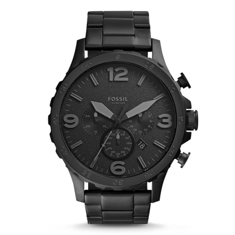 WW0264 Original Fossil Nate Chronograph Black Stainless Steel Chain ...