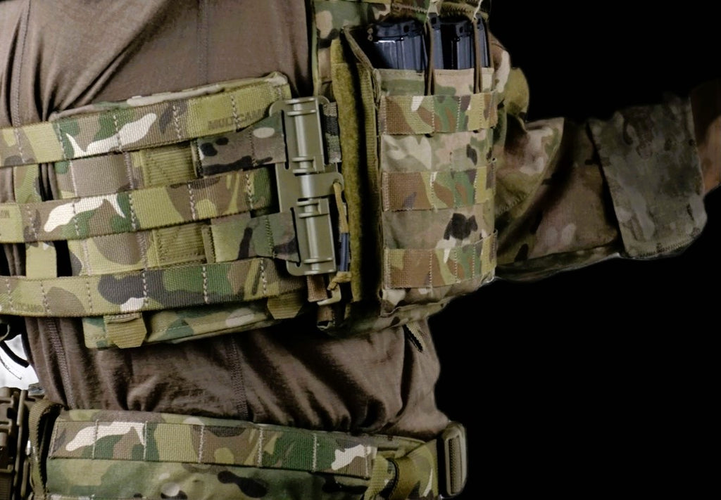 Hrt tactical QD Cummerbund black background military vest attachment