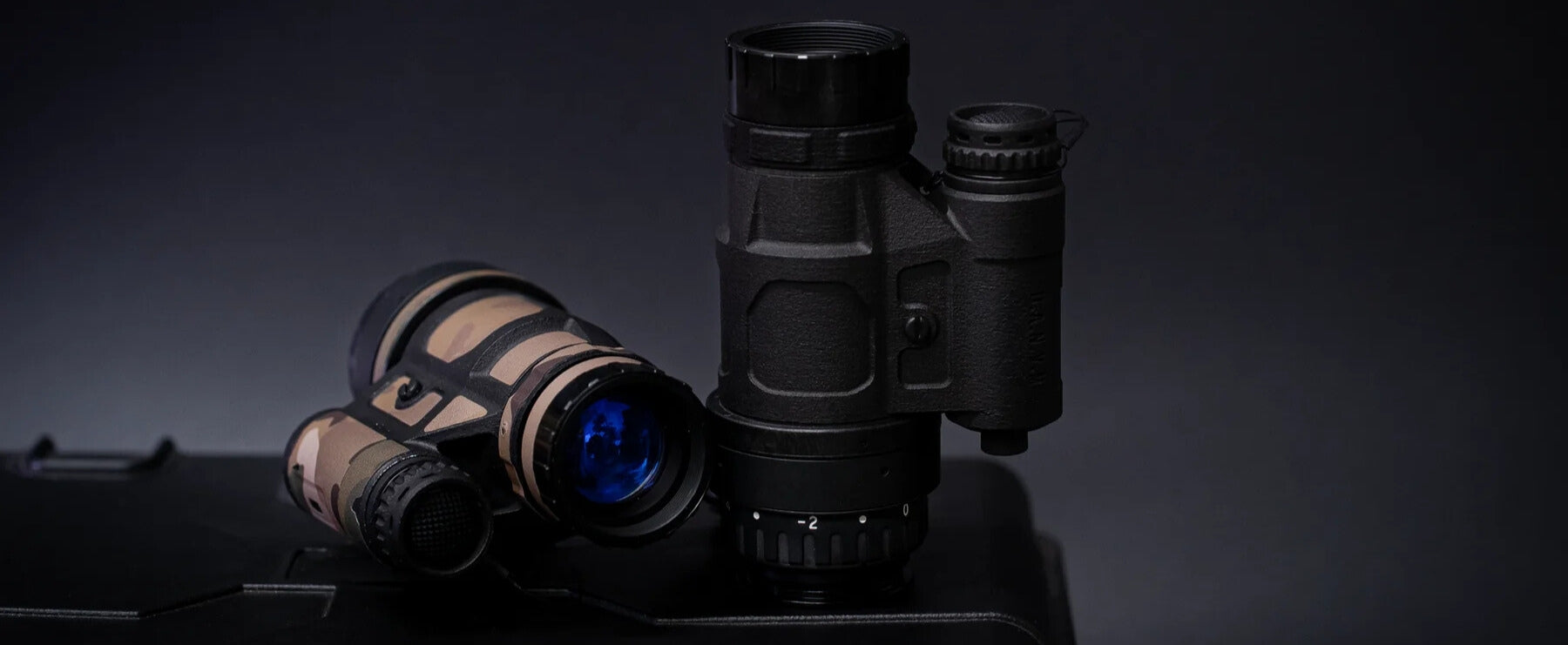 Pair of Tanto NVGs one black and another flat earth