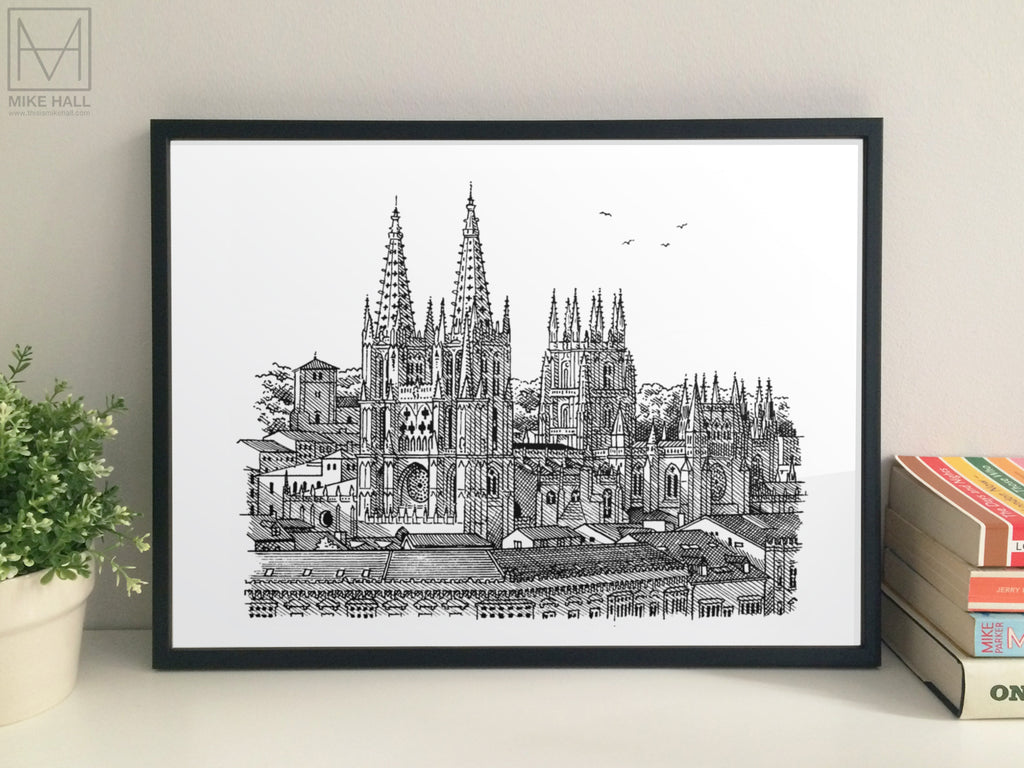 Burgos Cathedral giclee print – Mike Hall Maps & illustration
