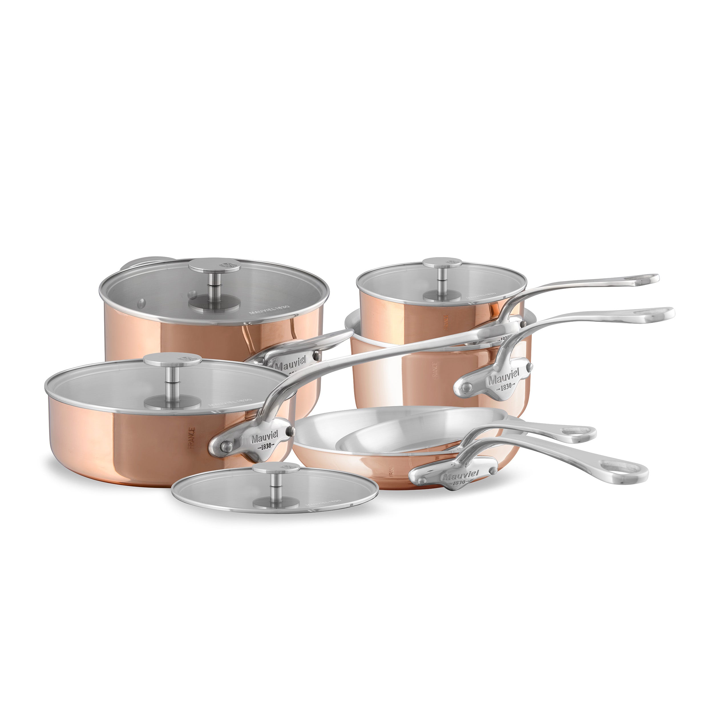 Mauviel M'TRIPLY S 10-Piece Copper Cookware Set With Cast Stainless St |  Mauviel1830 | Made In France
