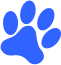 Paw print used as a bullet for describing the Paws2Go features